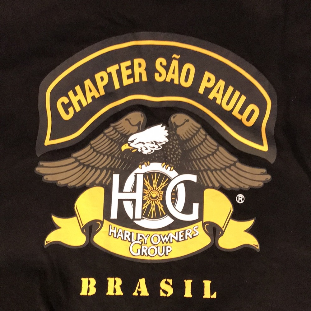 Harley Davidson 100th Anniversary Black T-Shirt BRASIL, Chapter São Paulo.